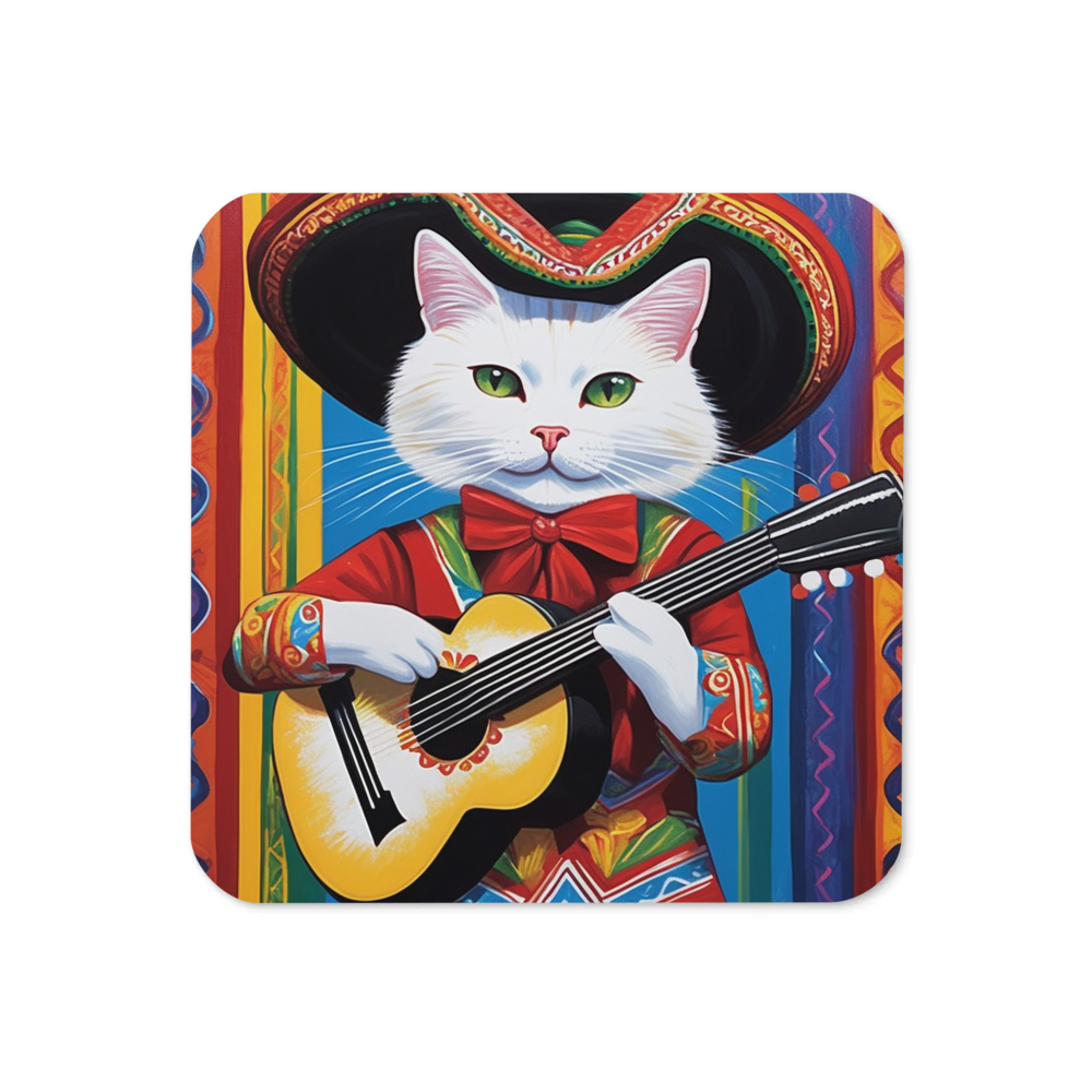 PugMug Custom White Companion Cat Coaster