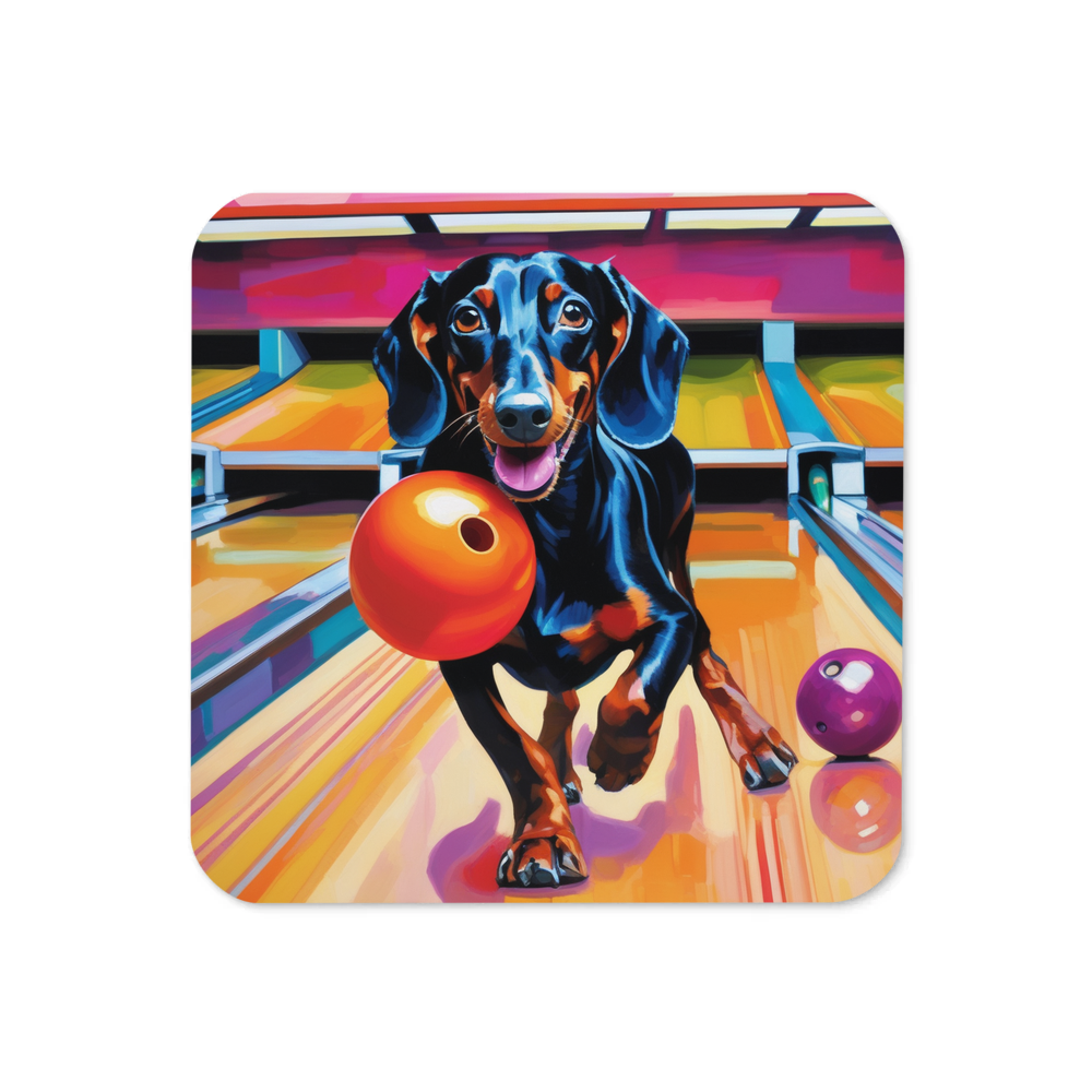 PugMug Custom Black Dachshund Coaster