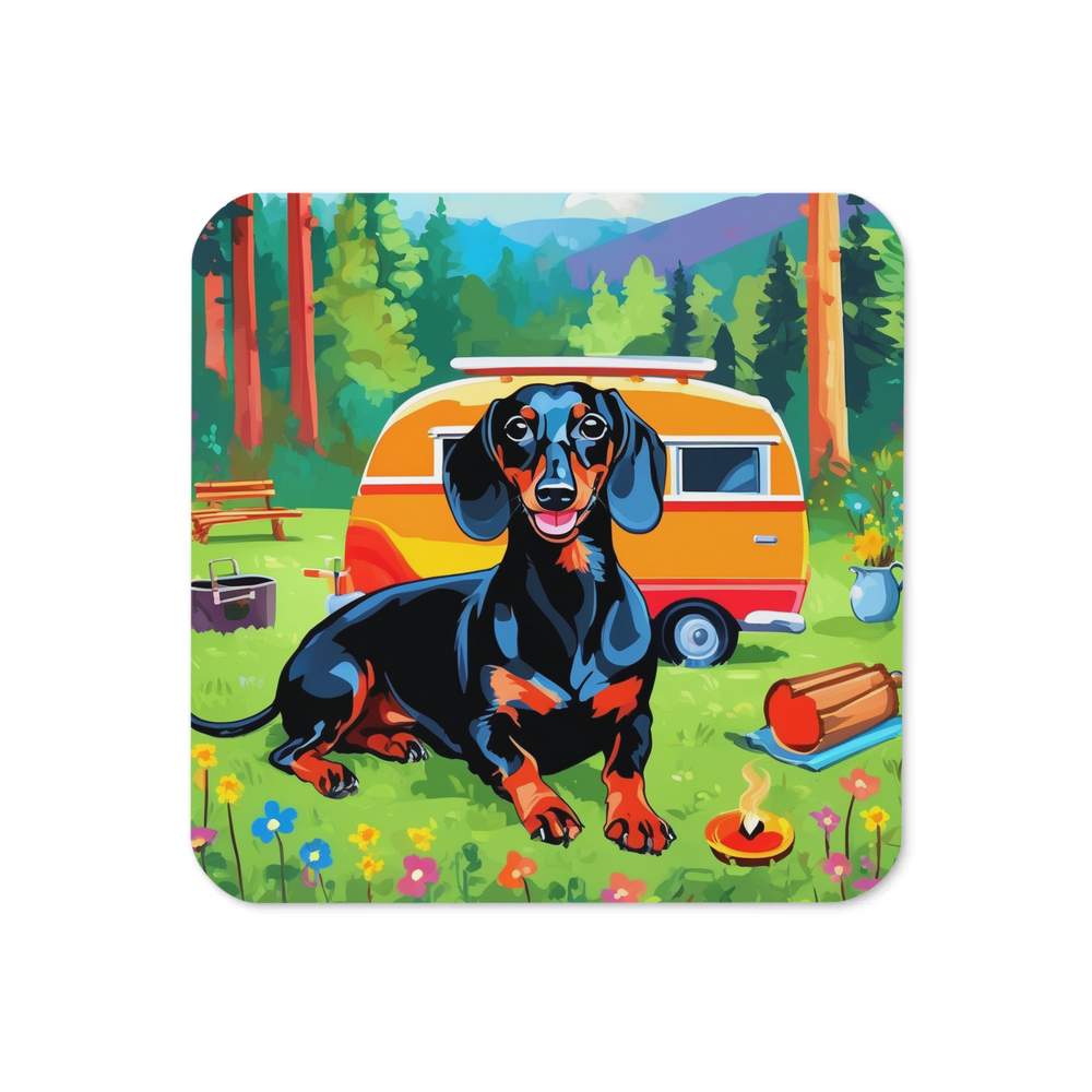 PugMug Custom Black Dachshund Coaster