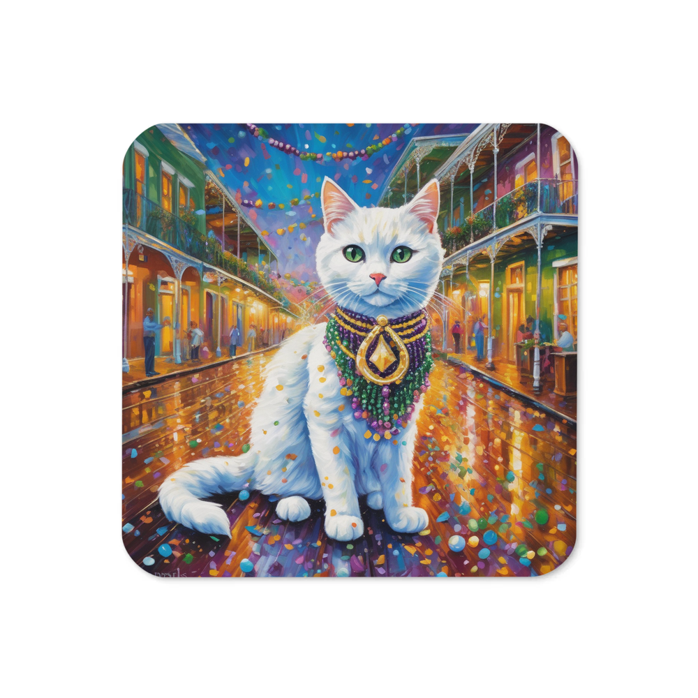 PugMug Custom White Companion Cat Coaster