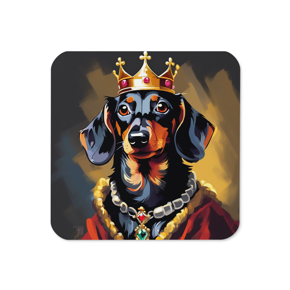 PugMug Custom Black Dachshund Coaster