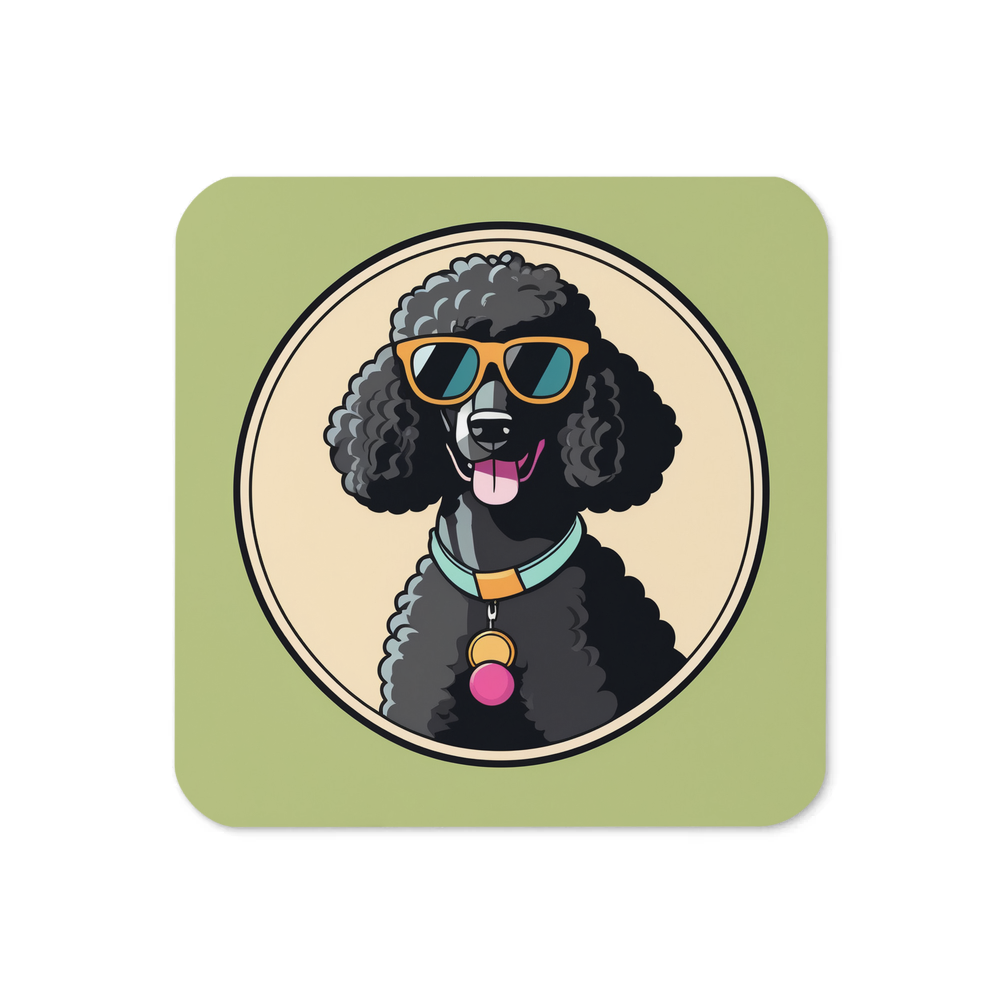 PugMug Custom Black Poodle Coaster