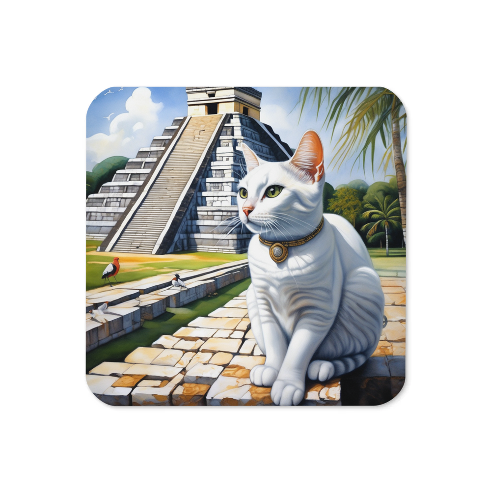 PugMug Custom White Companion Cat Coaster