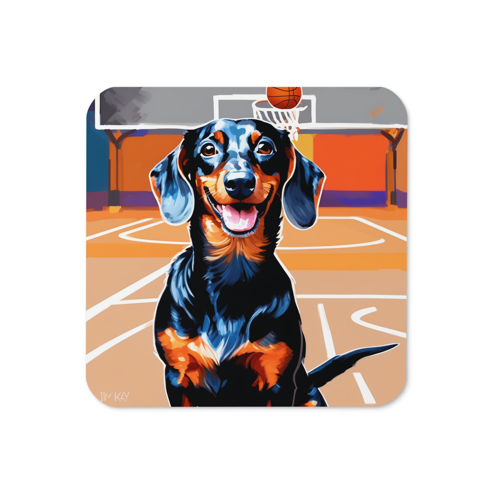 PugMug Custom Black Dachshund Coaster