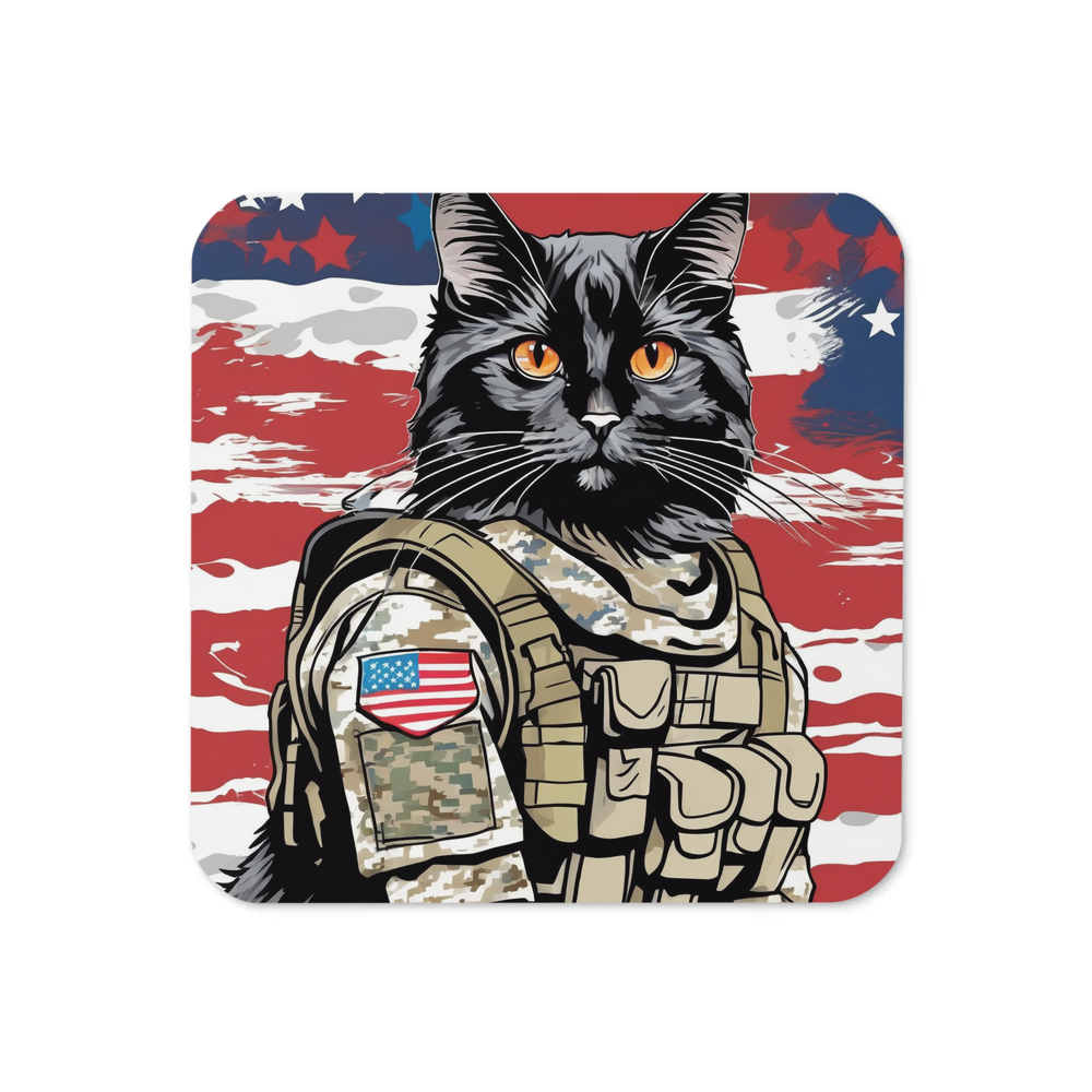 PugMug Custom Black Ragdoll Cat Coaster
