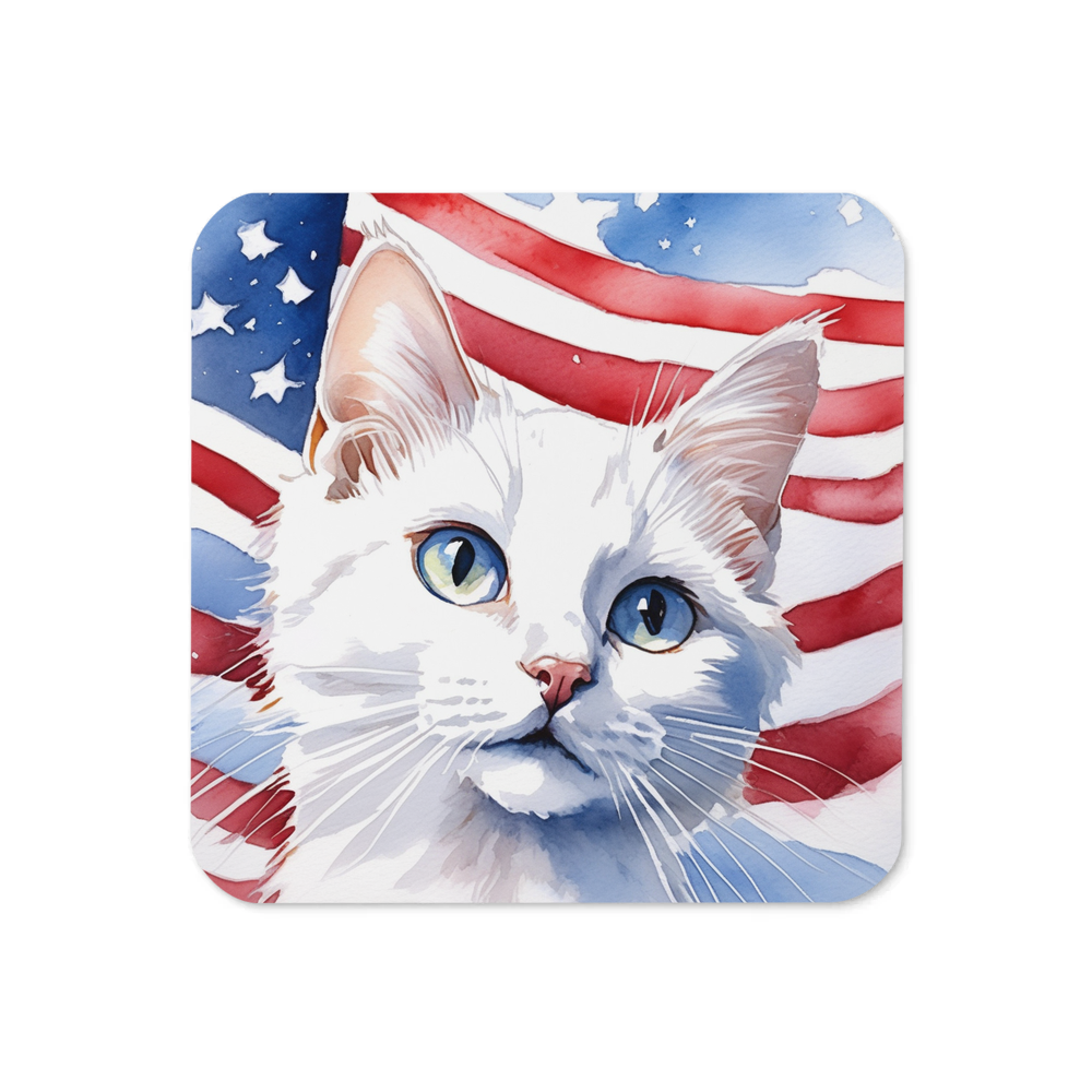 PugMug Custom White Companion Cat Coaster