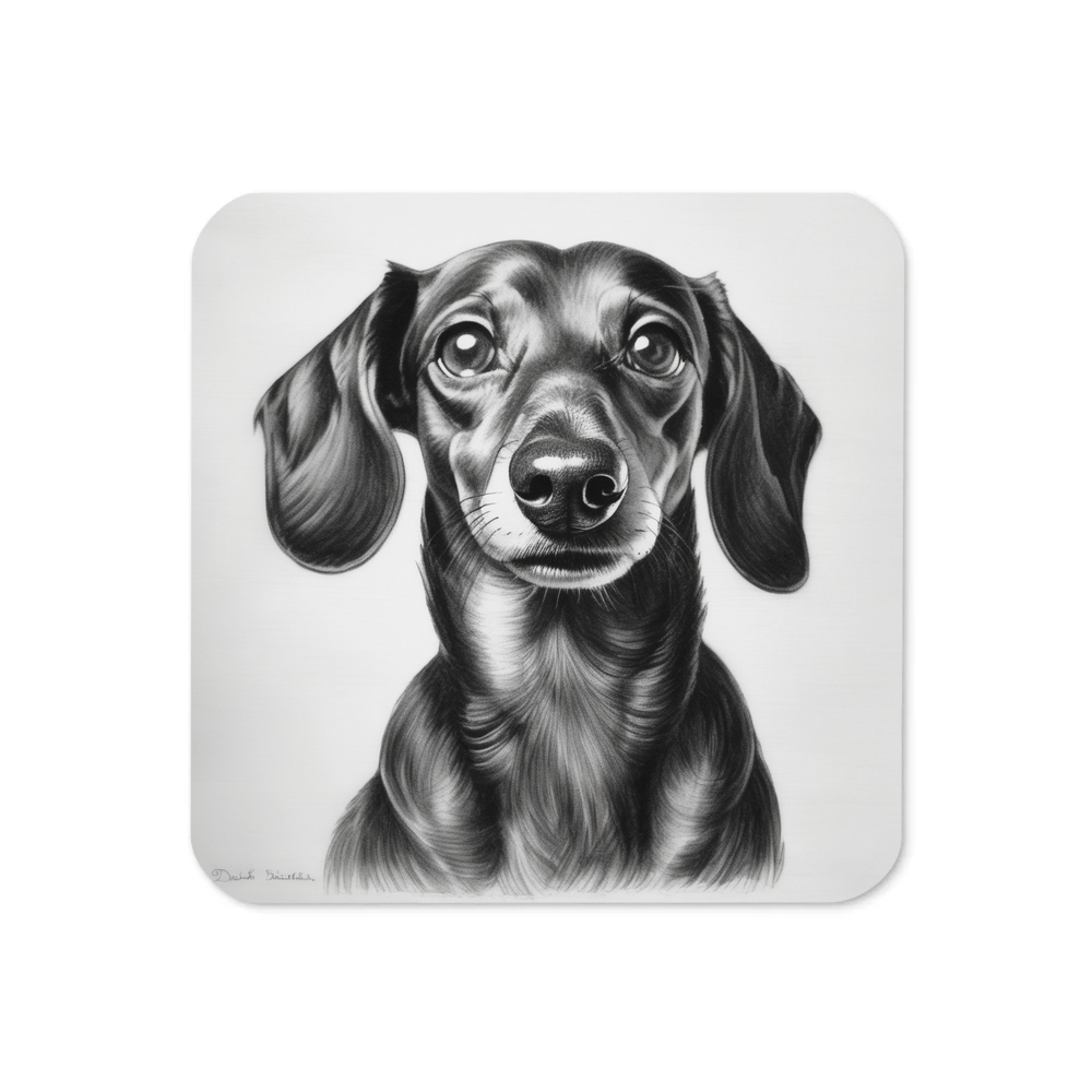 PugMug Custom Black Dachshund Coaster