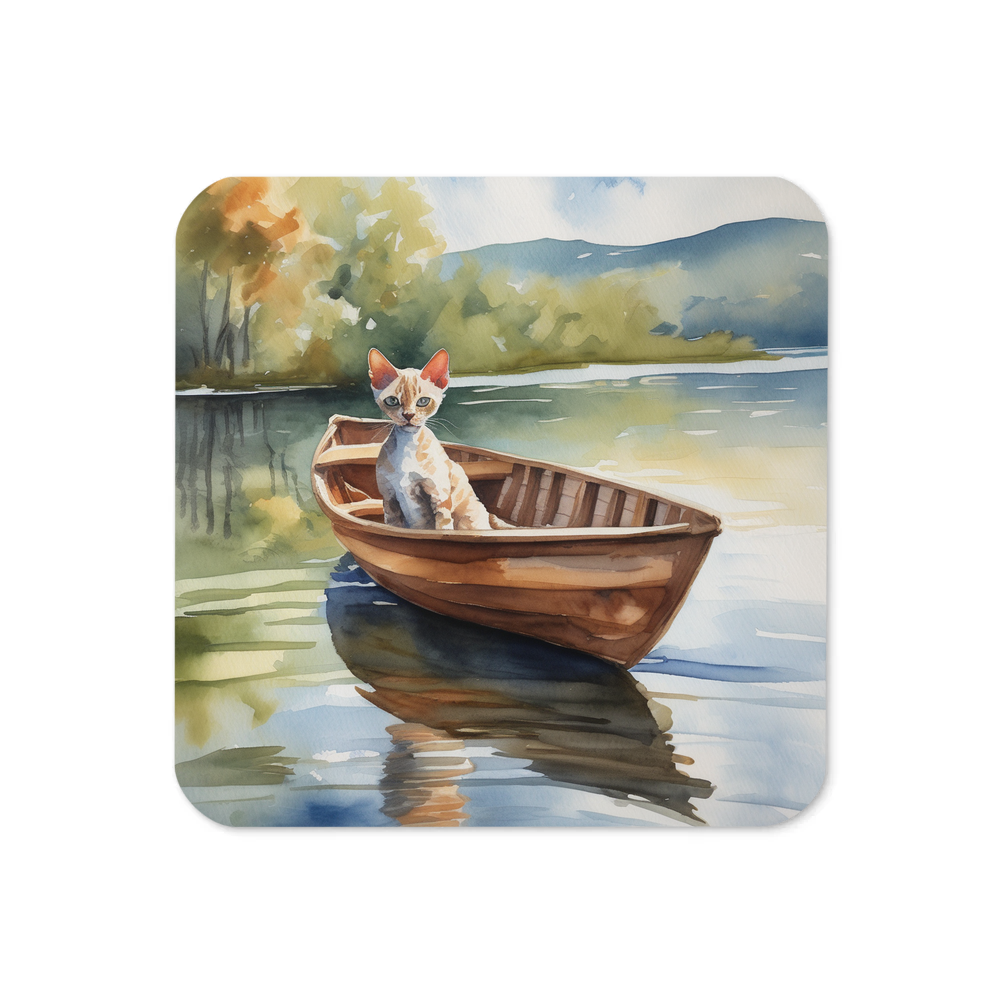 PugMug Custom Tabby Devon Rex Cat Coaster