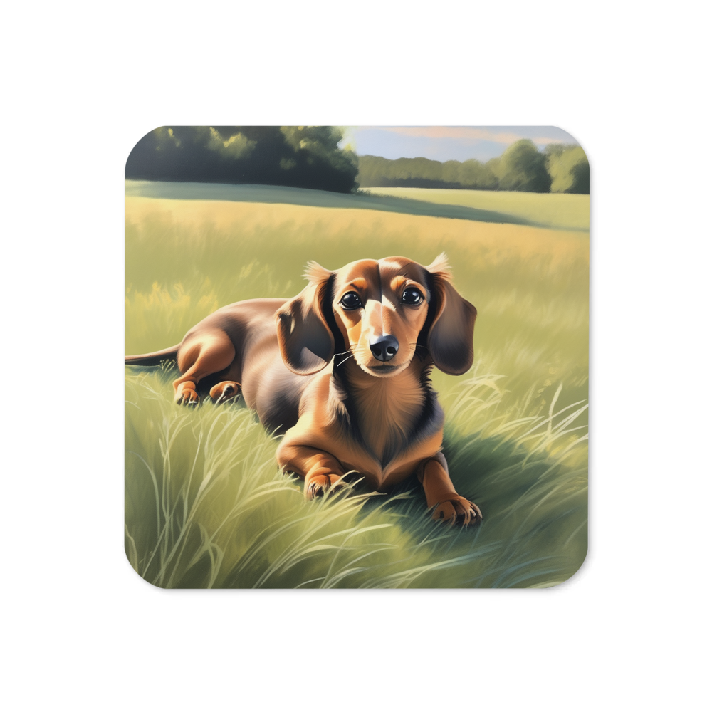 PugMug Custom Tan Dachshund Coaster