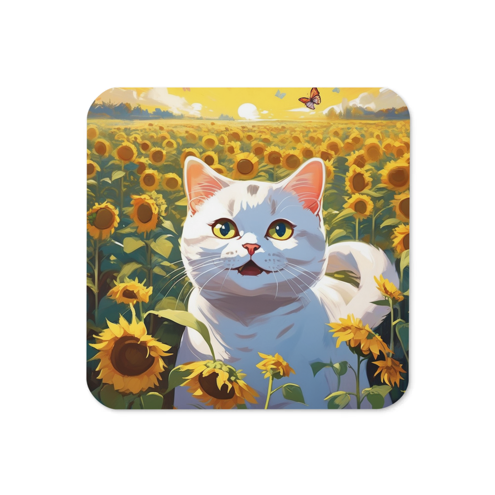 PugMug Custom White British Shorthair Cat Coaster