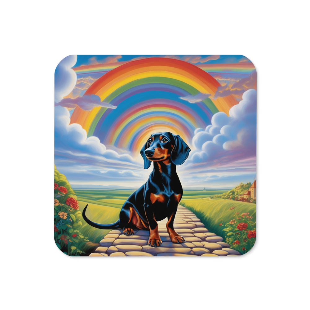 PugMug Custom Black Dachshund Coaster