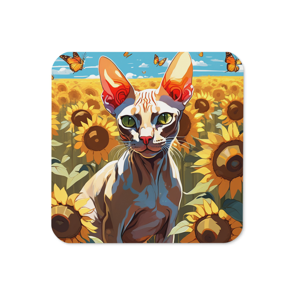 PugMug Custom Tabby Sphynx Cat Coaster