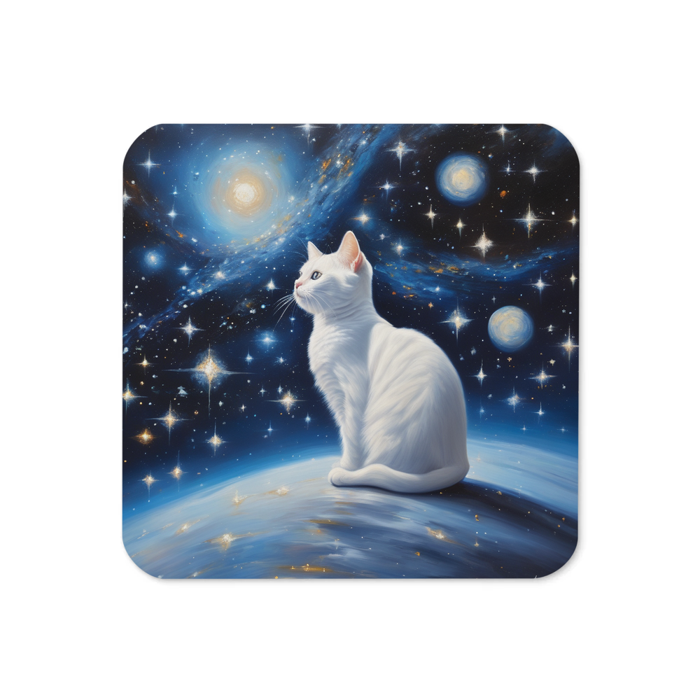 PugMug Custom White Companion Cat Coaster