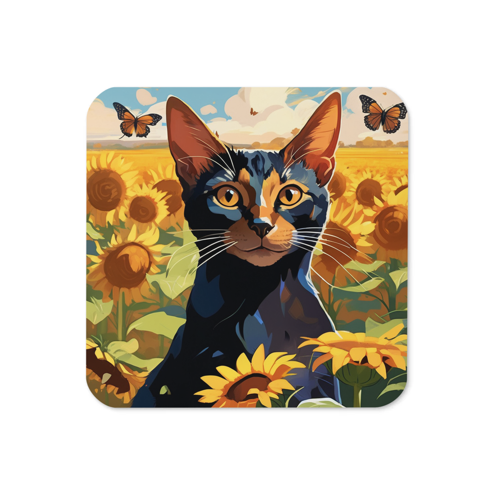 PugMug Custom Black Abyssinian Cat Coaster