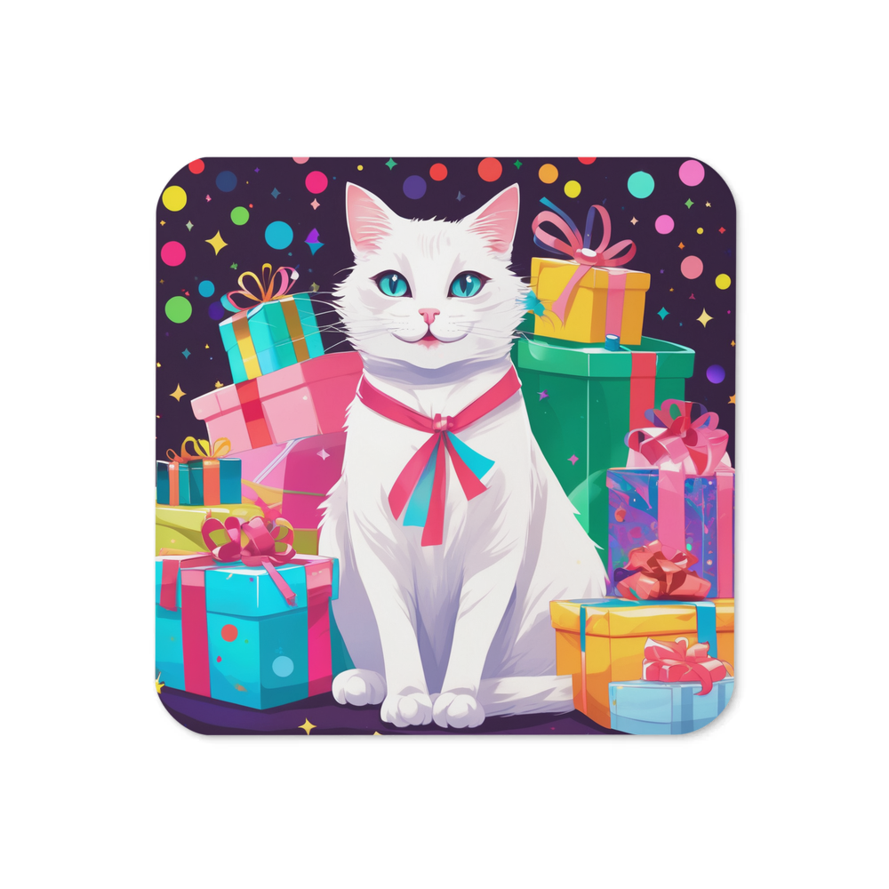 PugMug Custom White Companion Cat Coaster