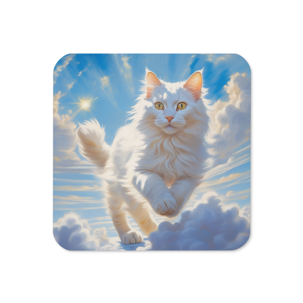 PugMug Custom White Companion Cat Coaster