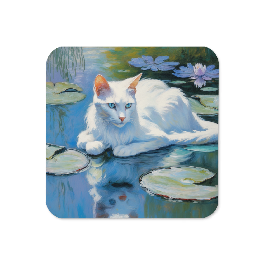 PugMug Custom White Companion Cat Coaster