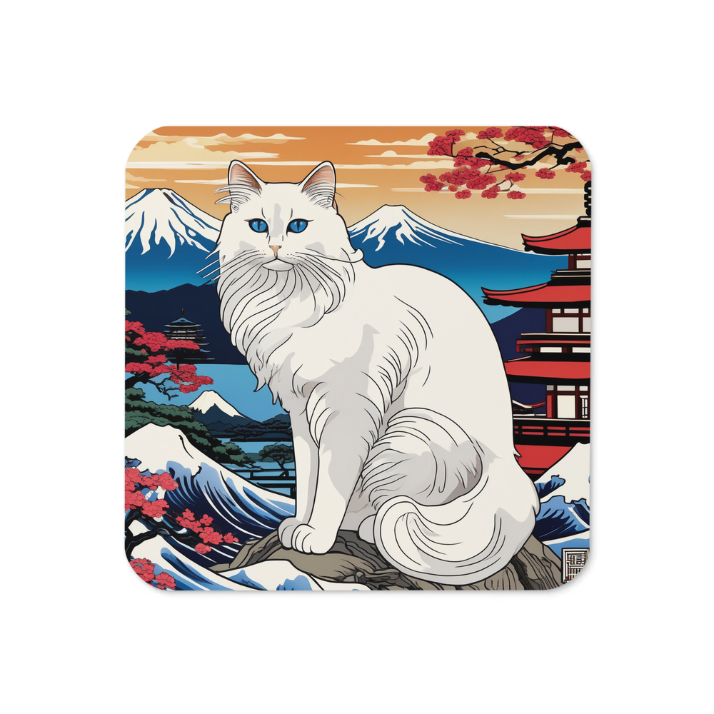 PugMug Custom White Ragdoll Cat Coaster