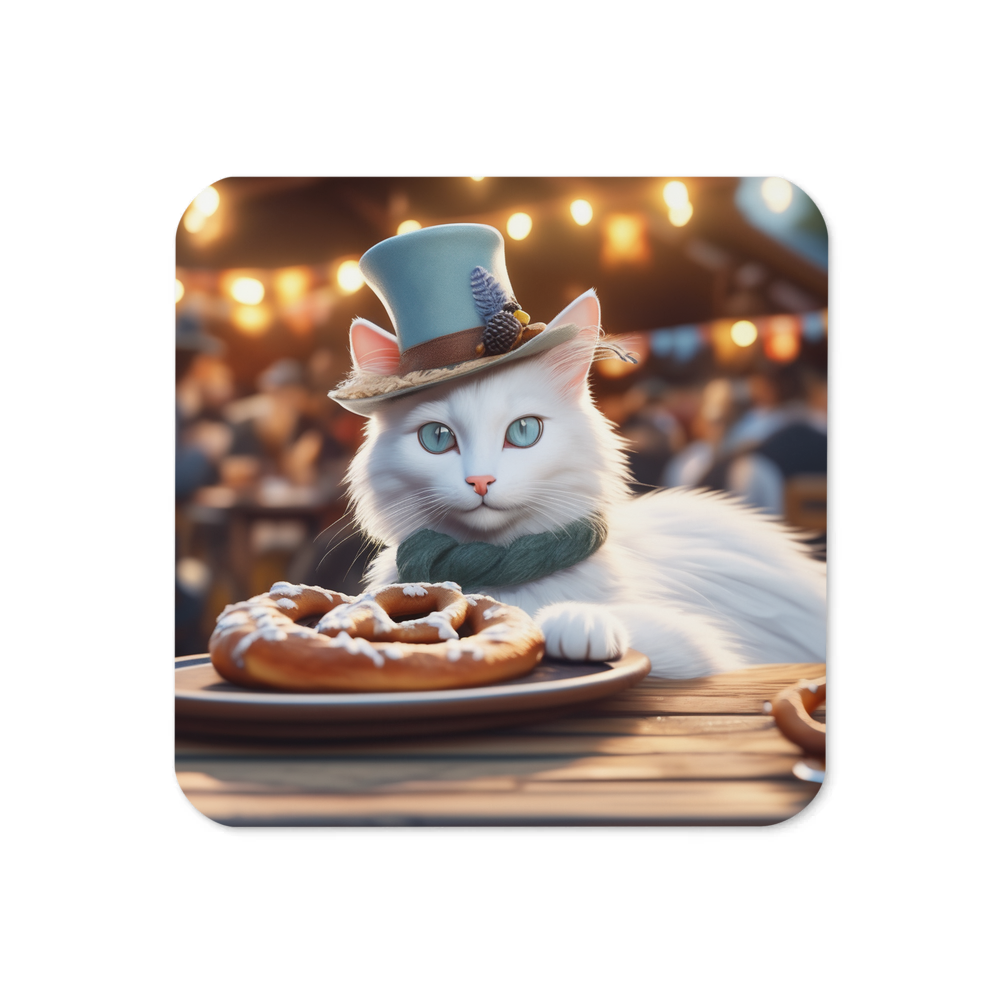 PugMug Custom White Companion Cat Coaster