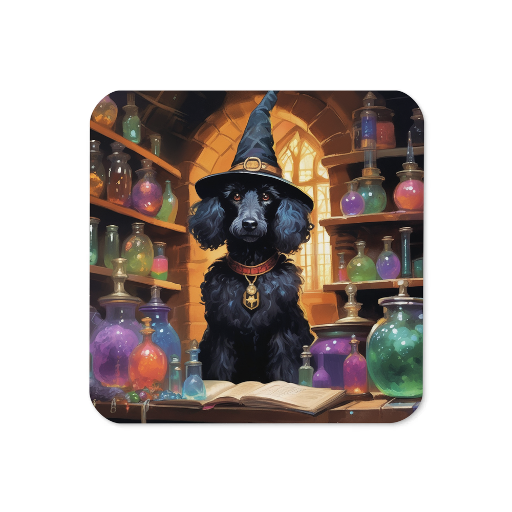 PugMug Custom Black Poodle Coaster