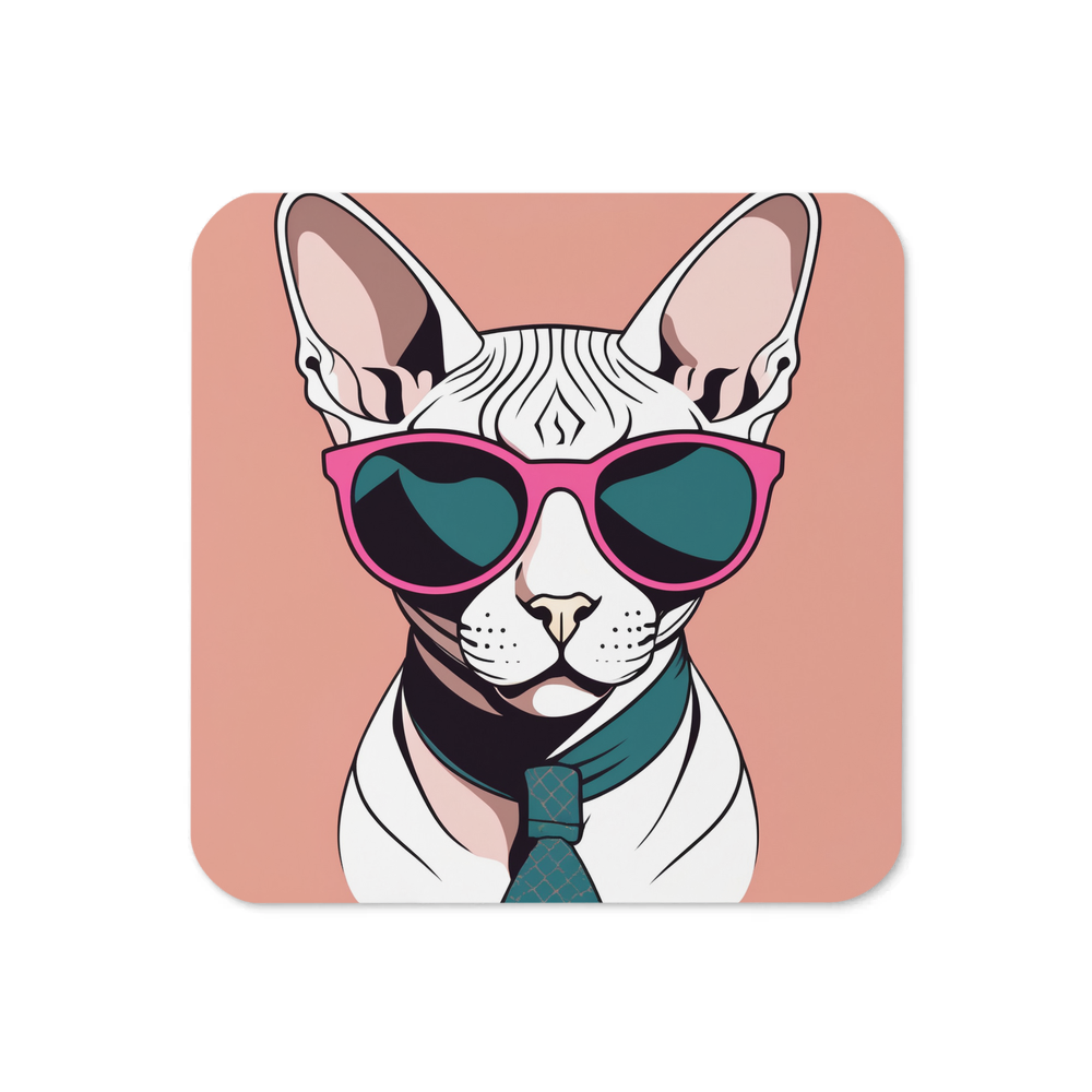 PugMug Custom White Sphynx Cat Coaster