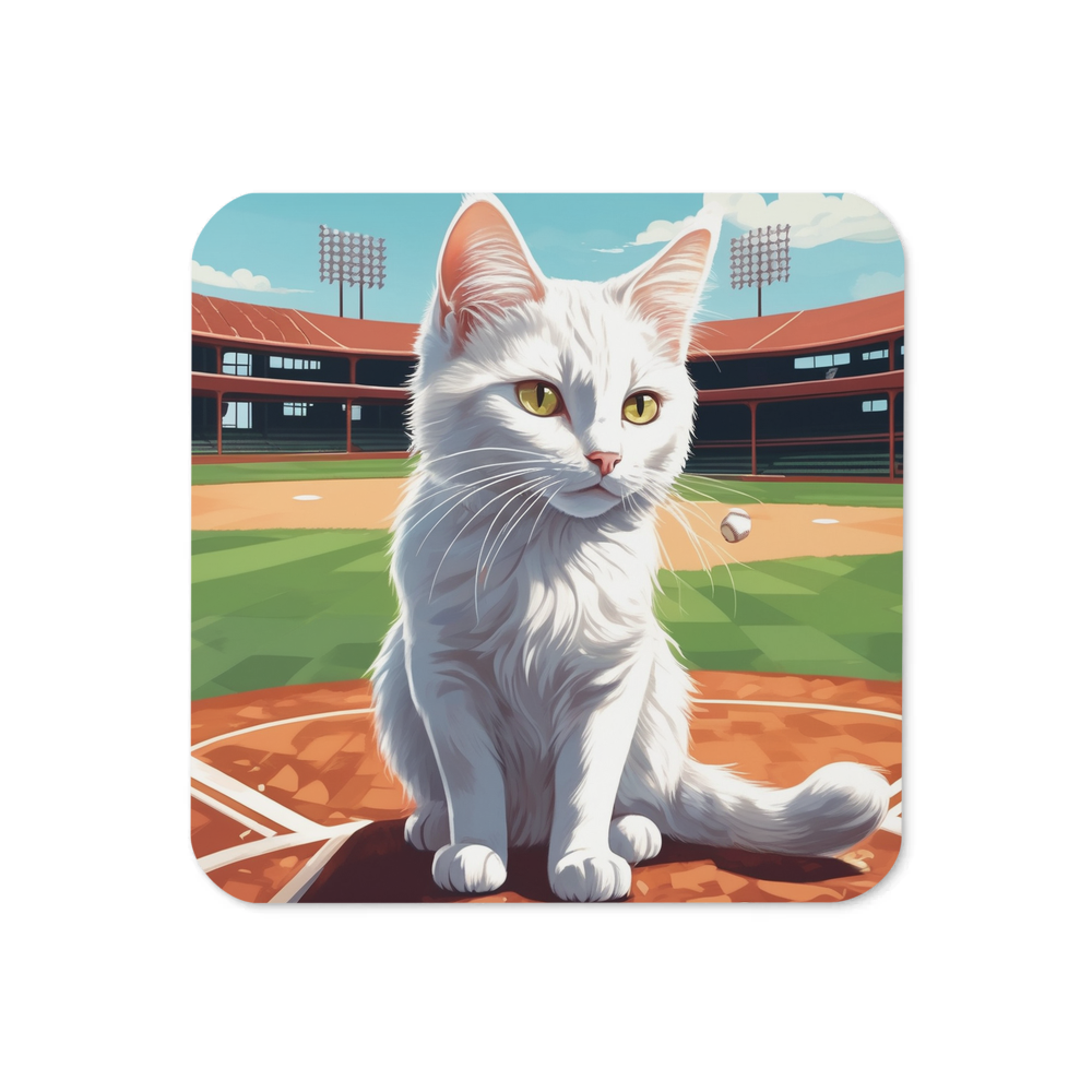 PugMug Custom White Companion Cat Coaster