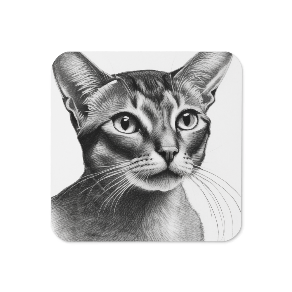 PugMug Custom Tabby Abyssinian Cat Coaster