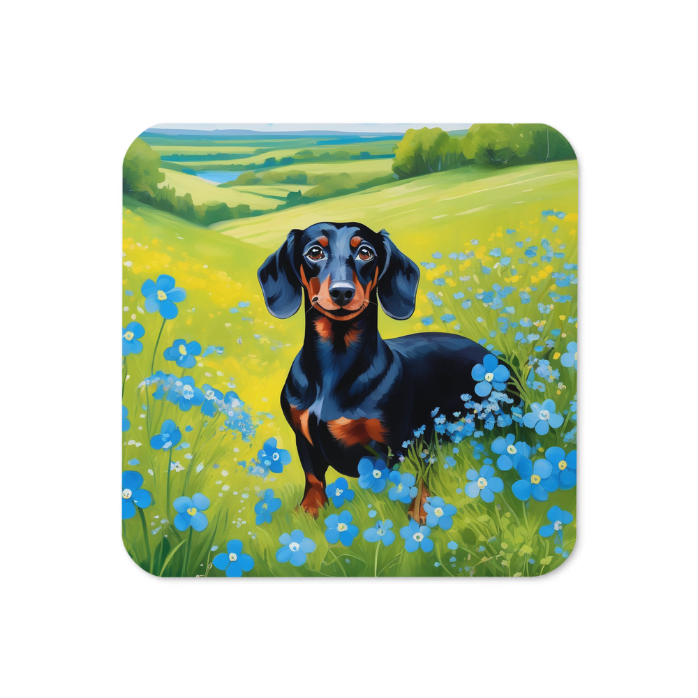 PugMug Custom Black Dachshund Coaster