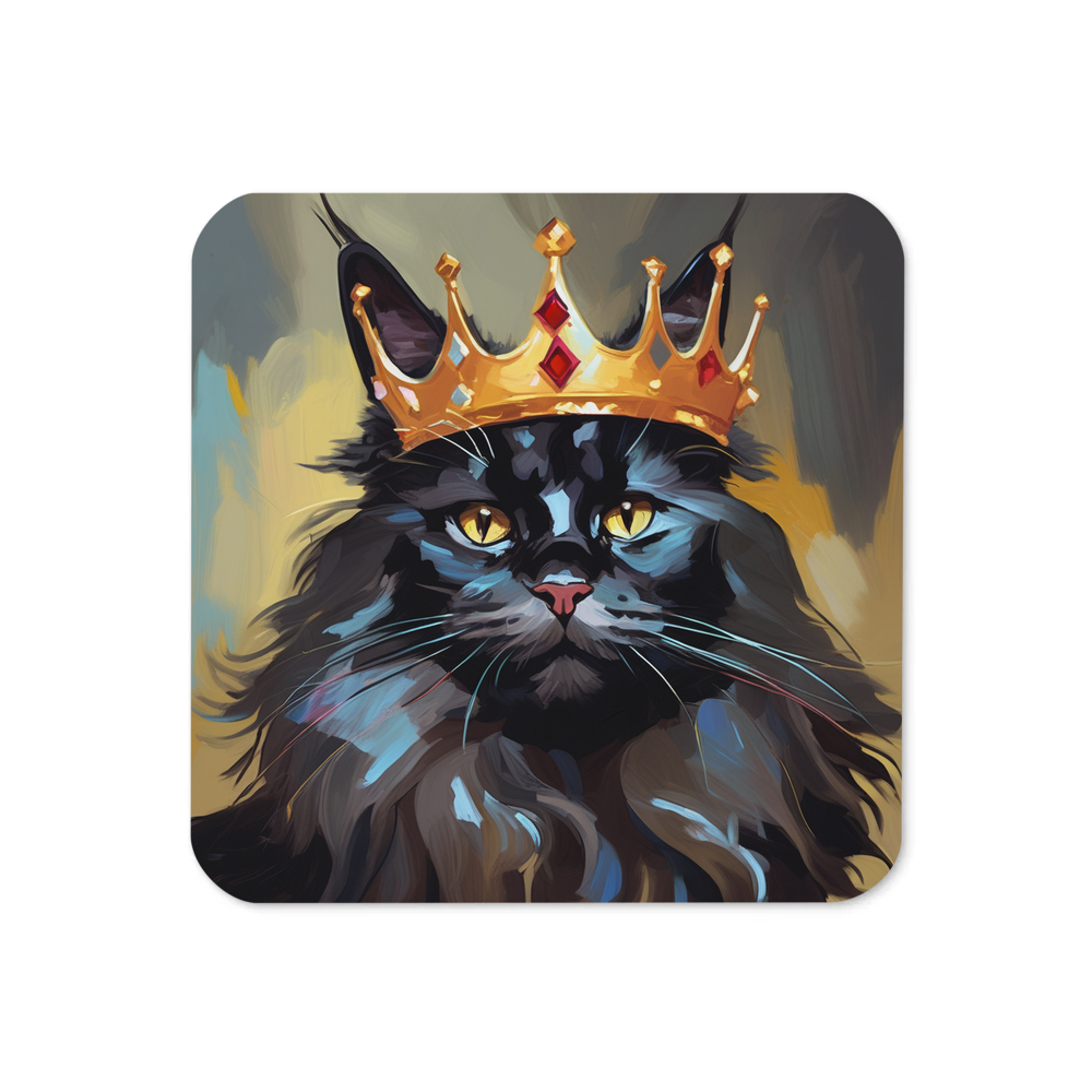 PugMug Custom Black Maine Coon Cat Coaster