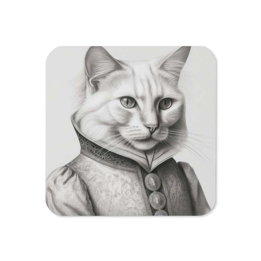 PugMug Custom White Companion Cat Coaster