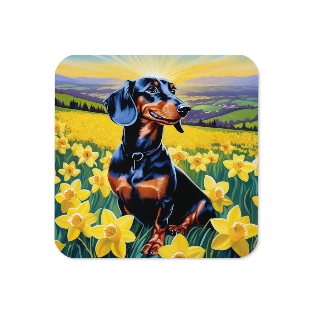 PugMug Custom Black Dachshund Coaster