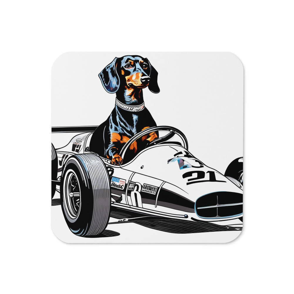 PugMug Custom Black Dachshund Coaster