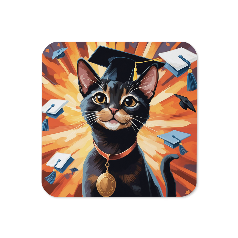 PugMug Custom Black Abyssinian Cat Coaster