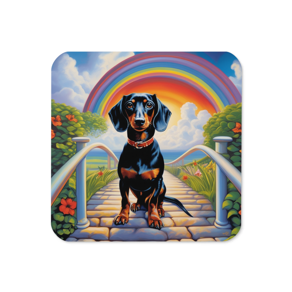 PugMug Custom Black Dachshund Coaster