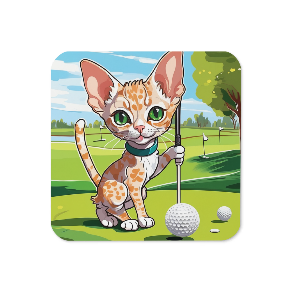 PugMug Custom Tabby Devon Rex Cat Coaster