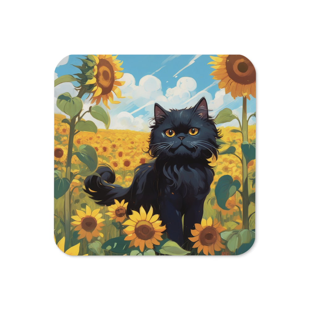 PugMug Custom Black Persian Cat Coaster