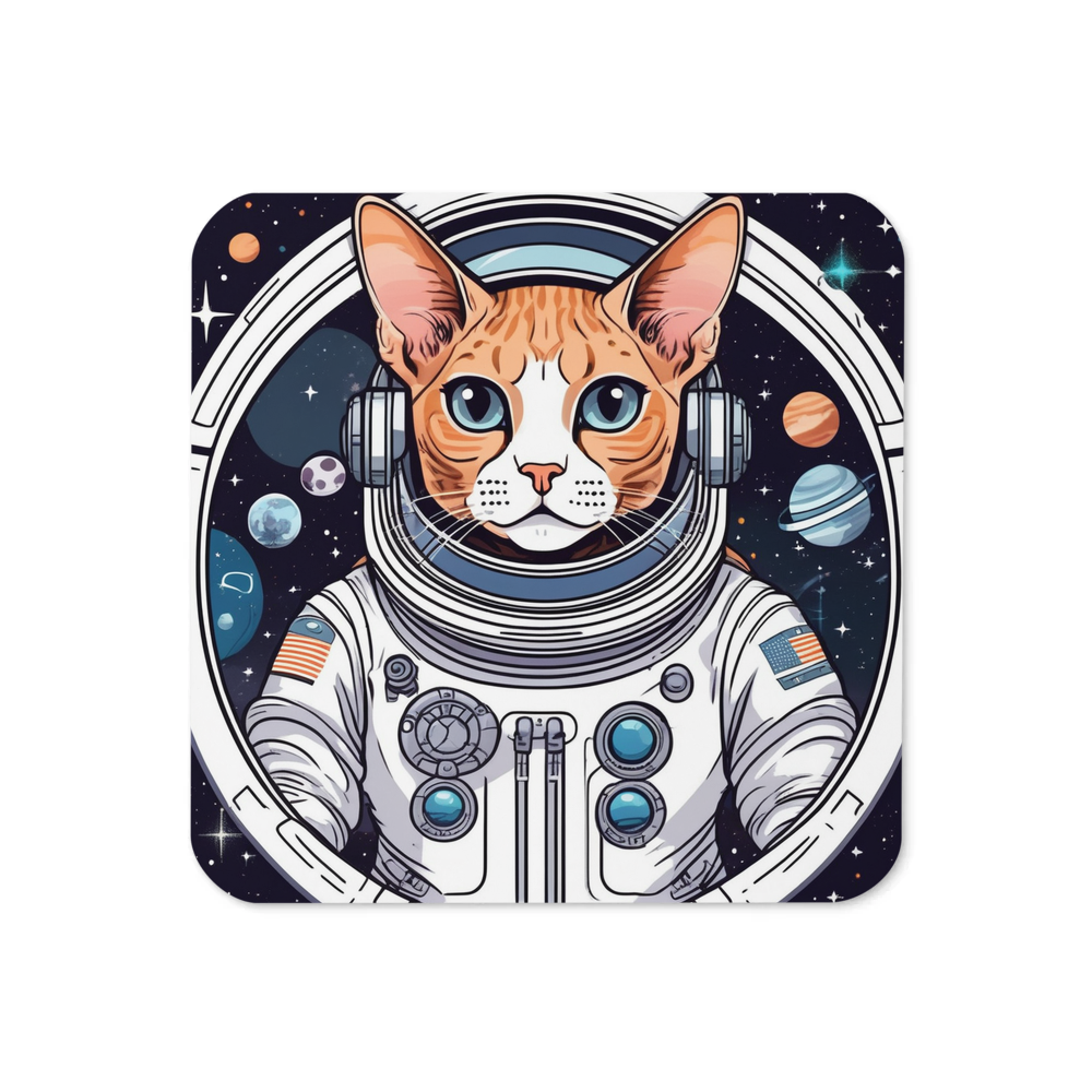 PugMug Custom Tabby Devon Rex Cat Coaster