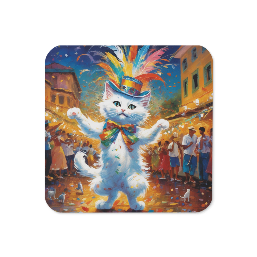 PugMug Custom White Companion Cat Coaster