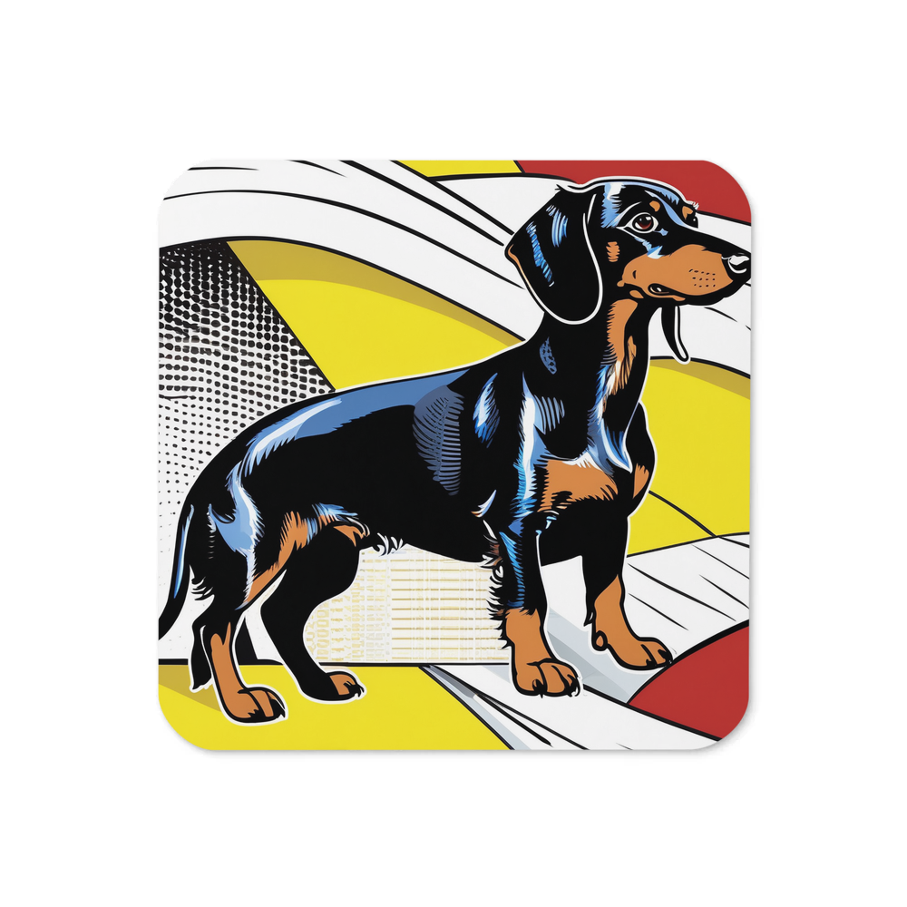 PugMug Custom Black Dachshund Coaster