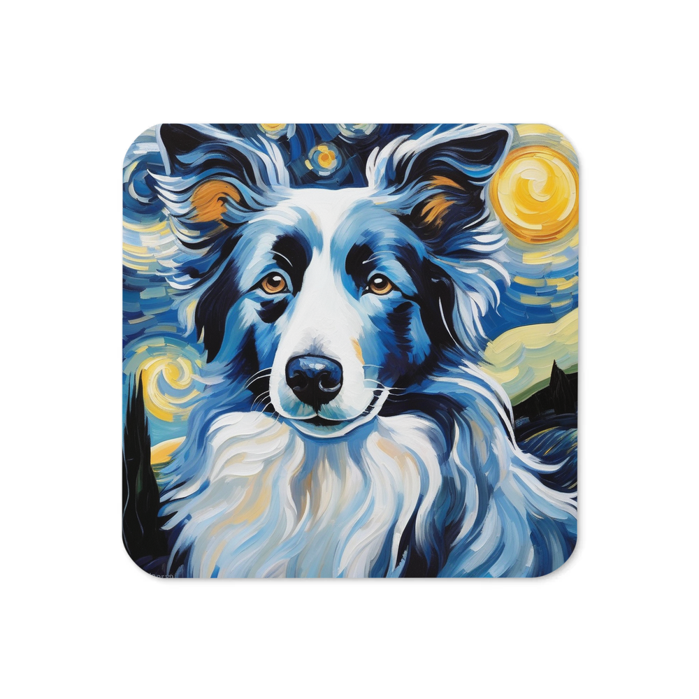 PugMug Custom Blue Merle Border Collie Coaster