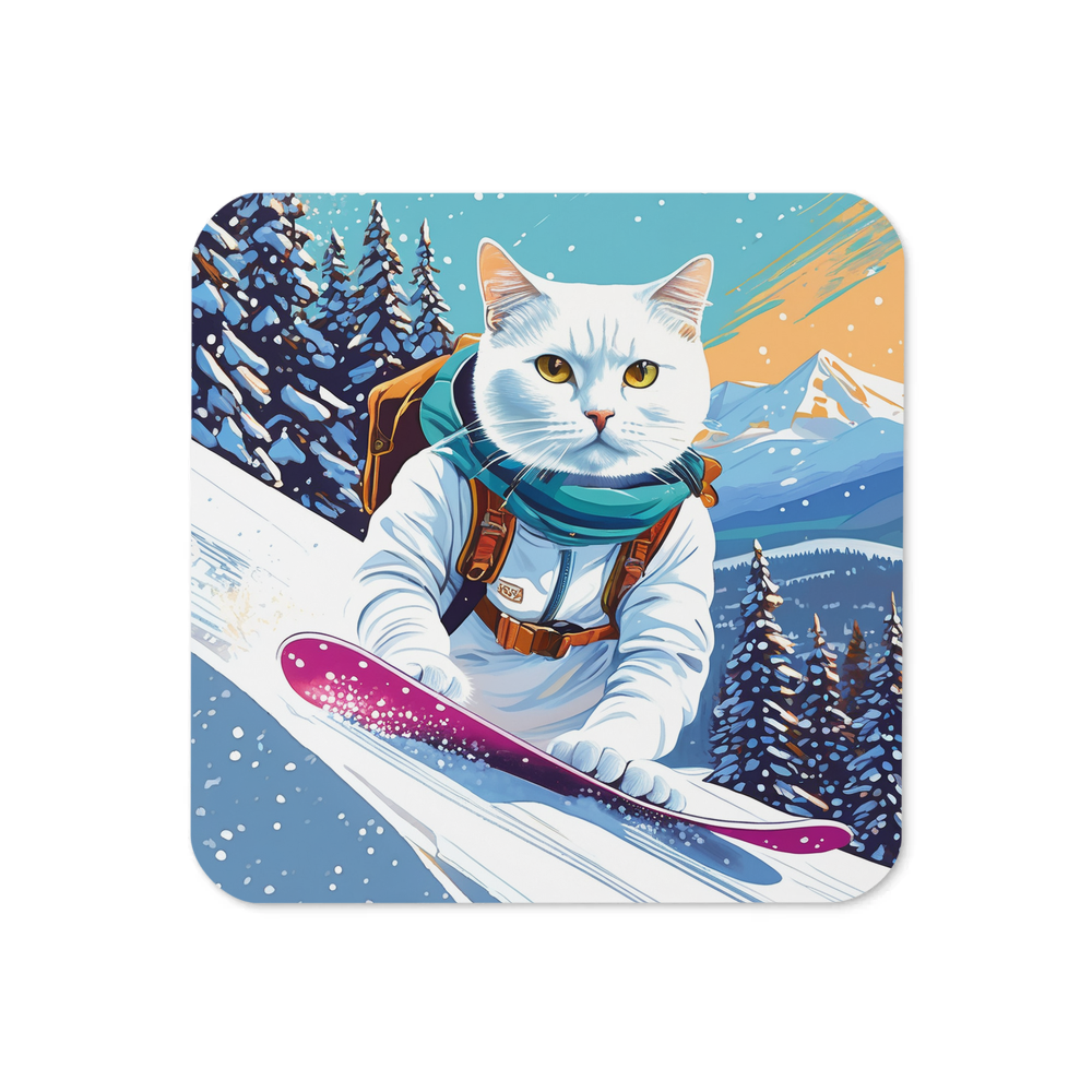 PugMug Custom White Companion Cat Coaster