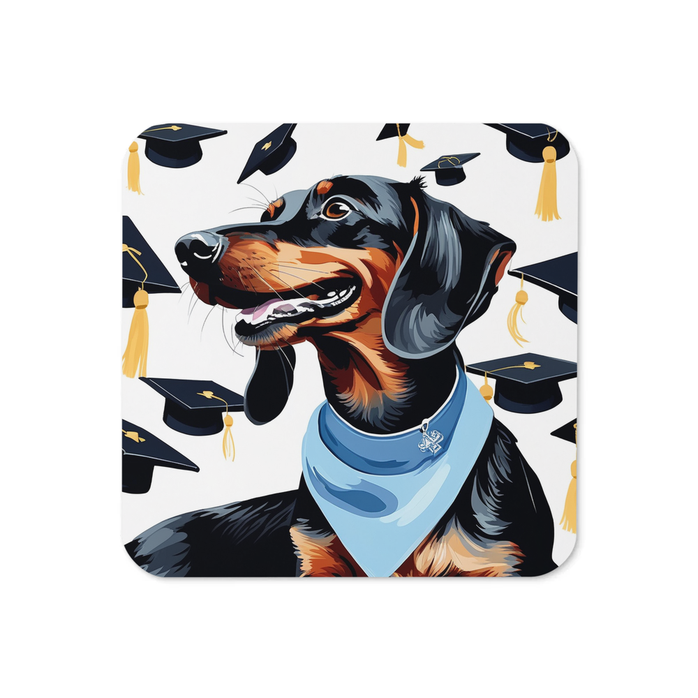 PugMug Custom Black Dachshund Coaster