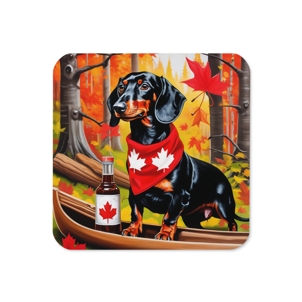 PugMug Custom Black Dachshund Coaster
