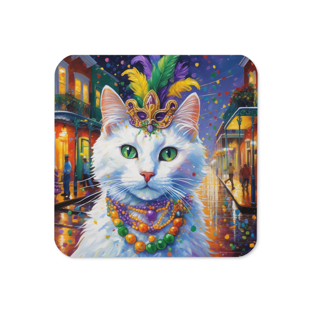 PugMug Custom White Companion Cat Coaster