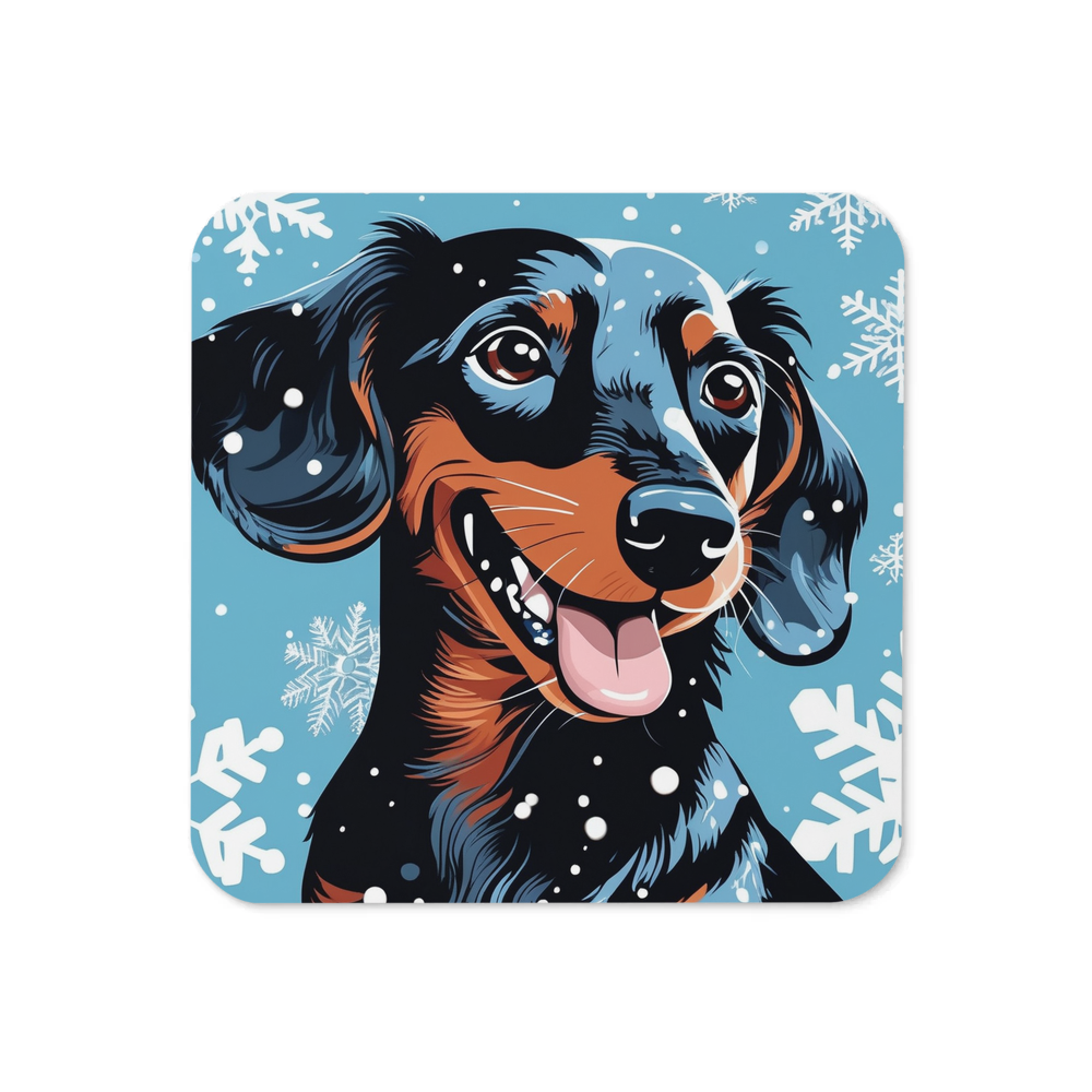 PugMug Custom Black Dachshund Coaster