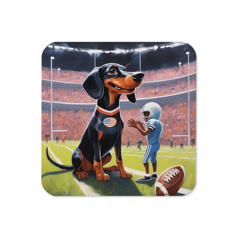 PugMug Custom Black Dachshund Coaster