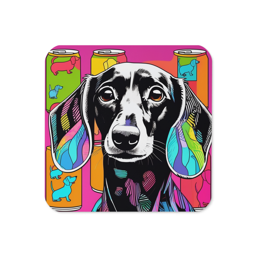 PugMug Custom Black Dachshund Coaster
