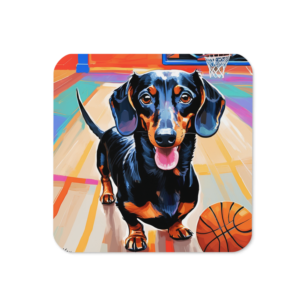 PugMug Custom Black Dachshund Coaster