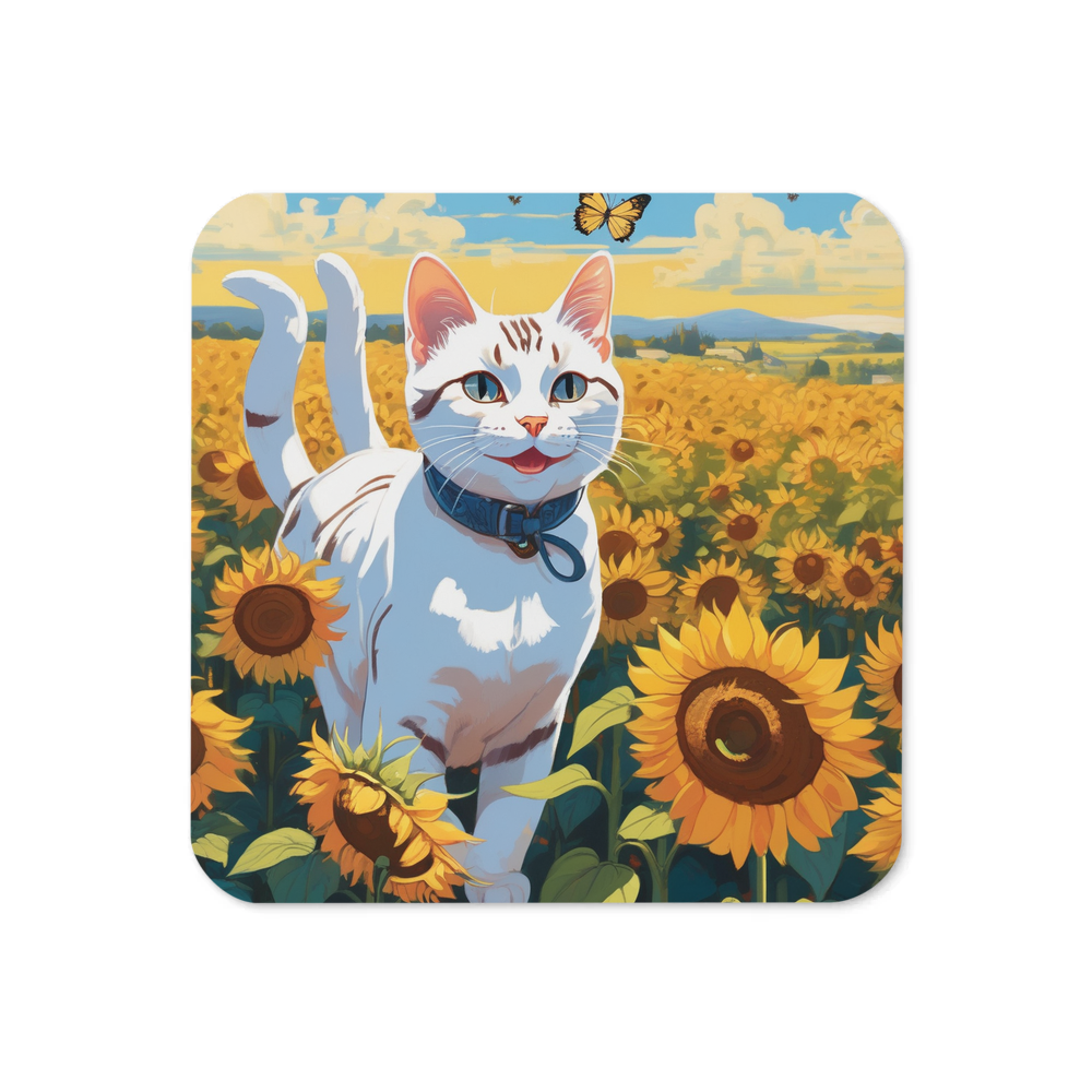 PugMug Custom White American Shorthair Cat Coaster