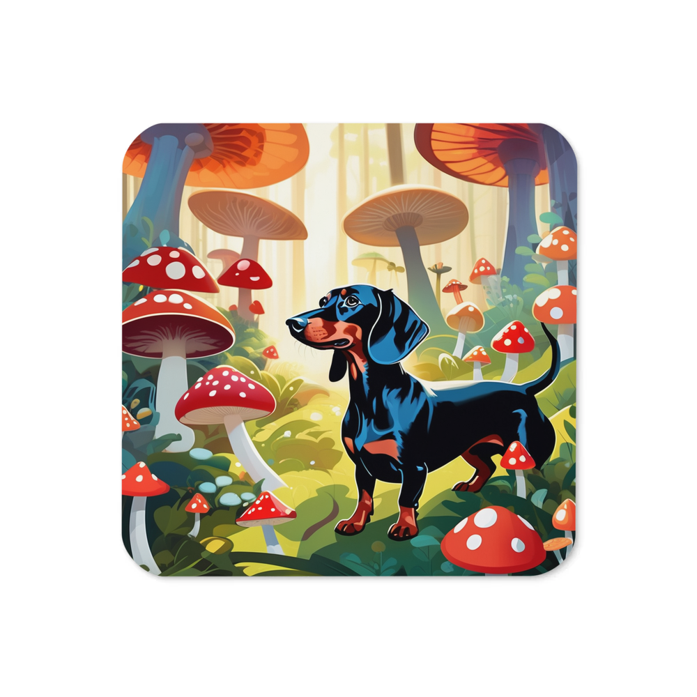 PugMug Custom Black Dachshund Coaster